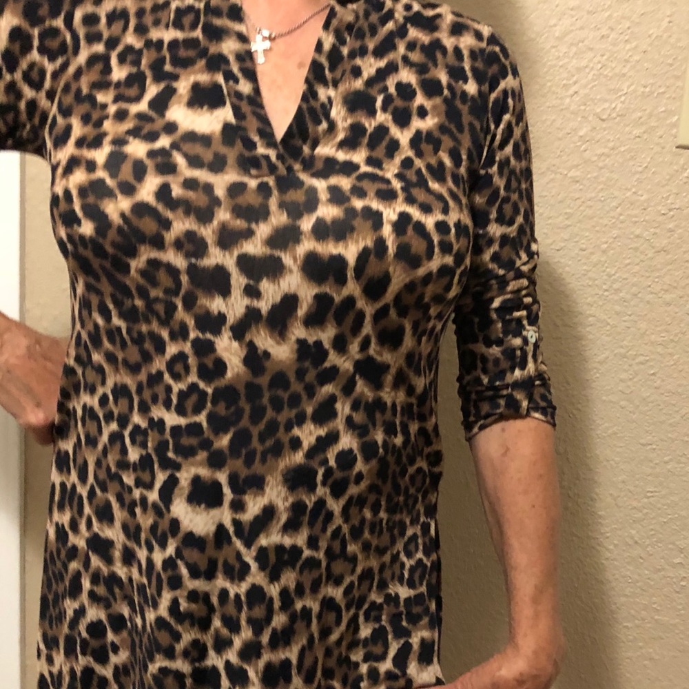 Cheetah tunic new with slits on sides